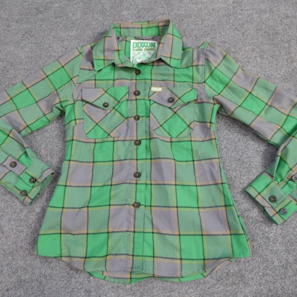 Dixxon Flannel Womens Shirt S Green the Auld Pub Plaid St. Patricks